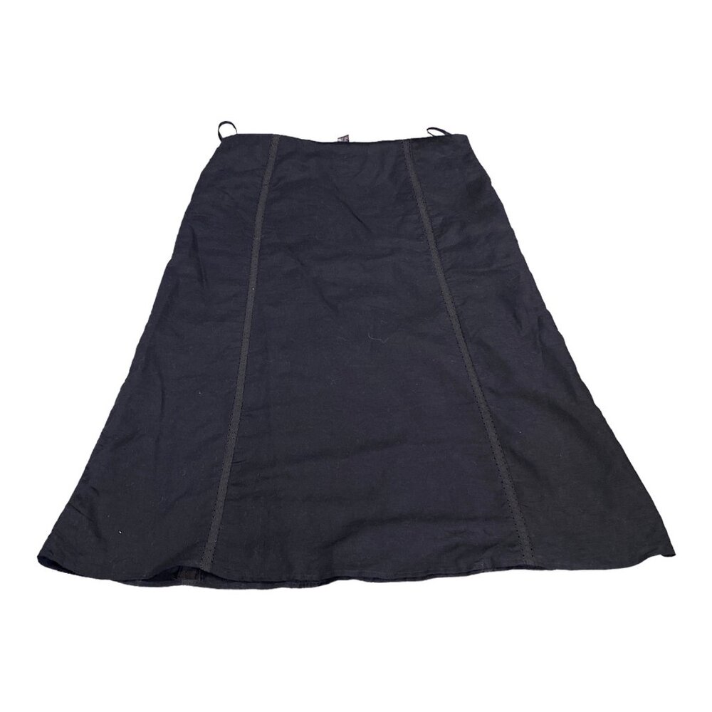 Zoe D Skirt Womens 14 Black A Line Long Lined Micro Pleats Lace Modest Grandma